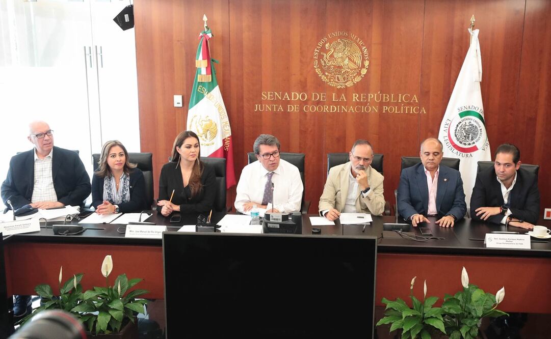 Integrantes de la Junta de Coordinación Política del Senado / FOTO: tomada de Twitter @senadomexicano