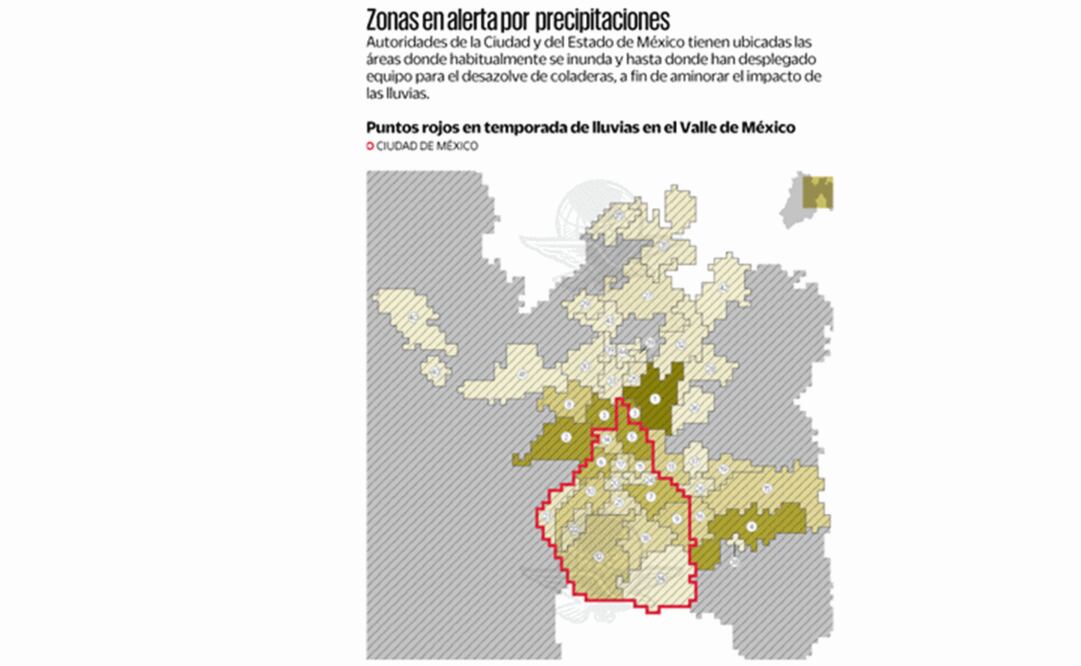 Valle de México, con 283 puntos de inundación