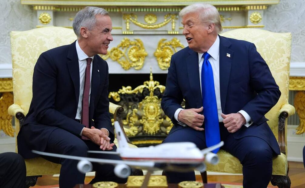 El presidente Donald Trump y el primer ministro canadiense, Mark Carney. Foto: AP