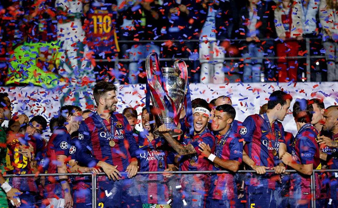 El Barcelona entró en la historia al ser el primer club que conquista, por segunda vez, los tres grandes títulos. Ya había ganado la Liga y Copa del Rey (AP)