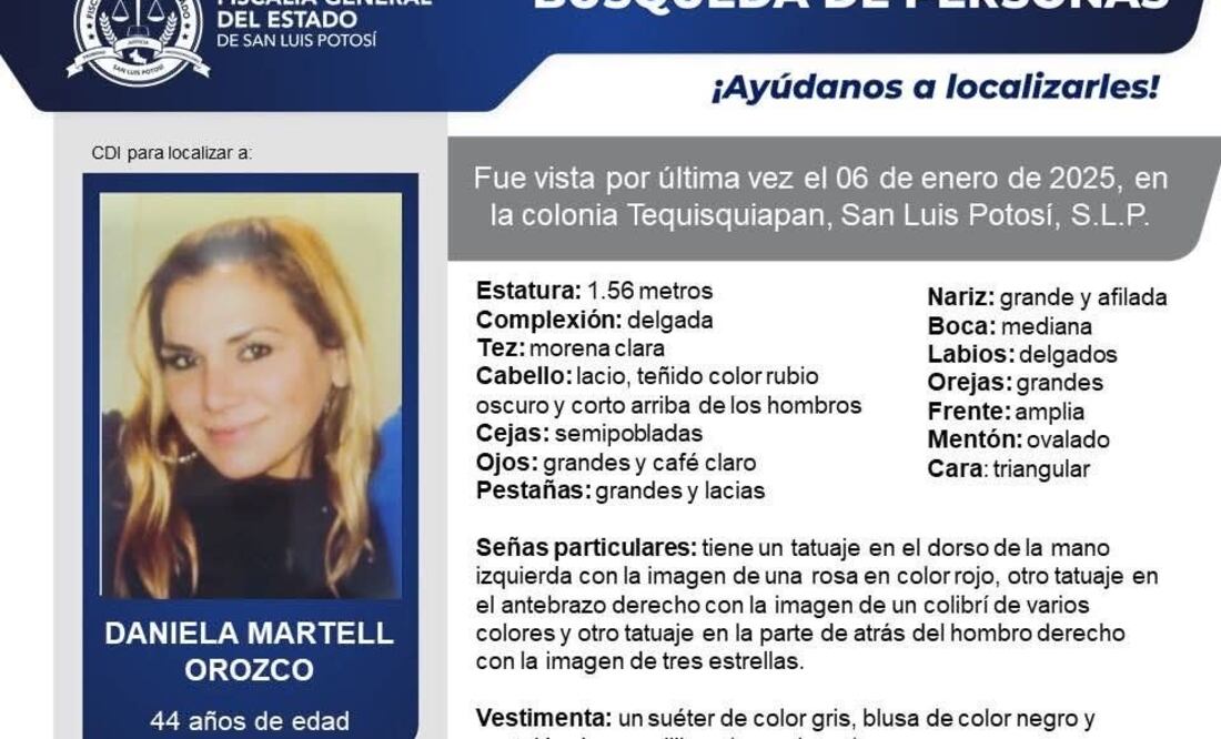 Daniela Martell, pintora potosina y conductora de InDrive despareció desde inicios del mes de enero. Foto: Especial