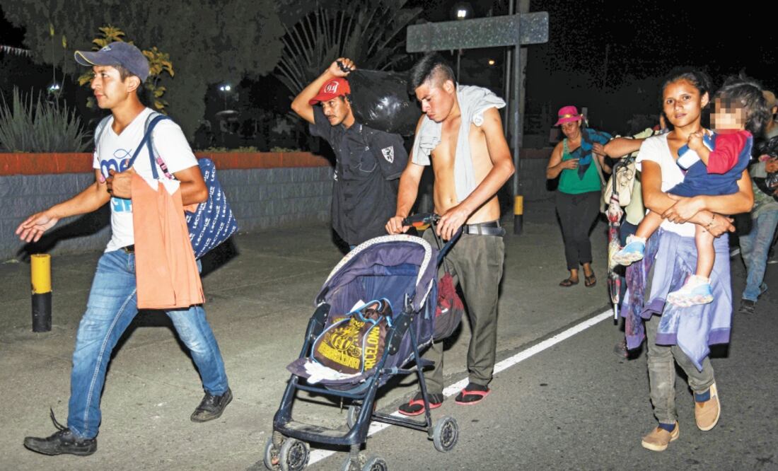 Migrantes en el transito de la frontera sur de México. Foto: EFE