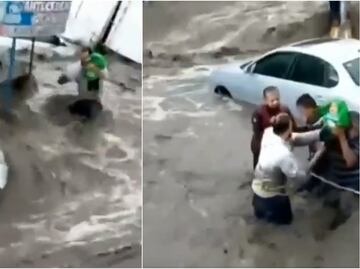 Arrastrado por la corriente, vecinos salvan a bebé en calles de Ecatepec