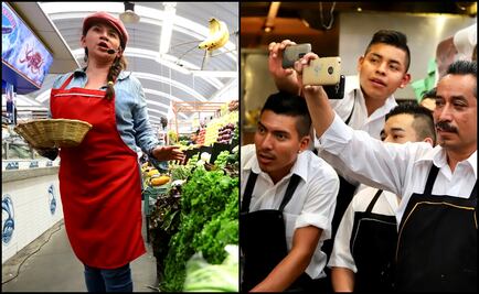 Opera singers surprise buyers at a street market in Mexico City