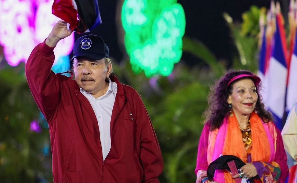Daniel Ortega, presidente de Nicaragua, y su esposa y copresidenta, Rosario Murillo. (20/07/26) Foto: AFP