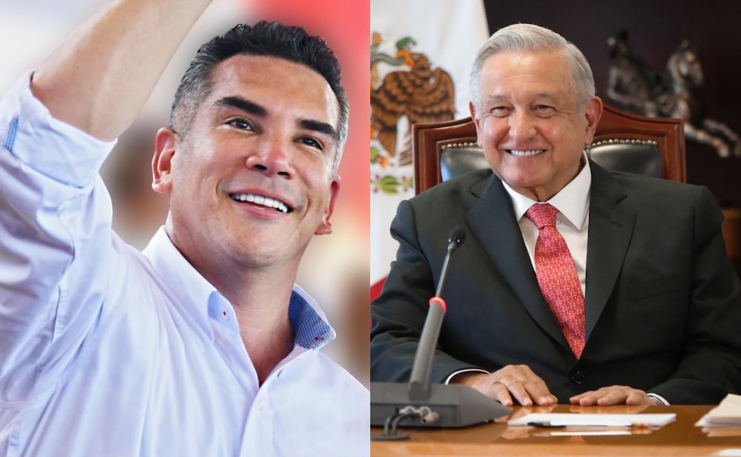 Alejandro Moreno, dirigente nacional del Partido Revolucionario Institucional (PRI), y Andrés Manuel López Obrador, expresidente de México. Fotos: Facebook @AlejandroMC y @lopezobrador.org.mx