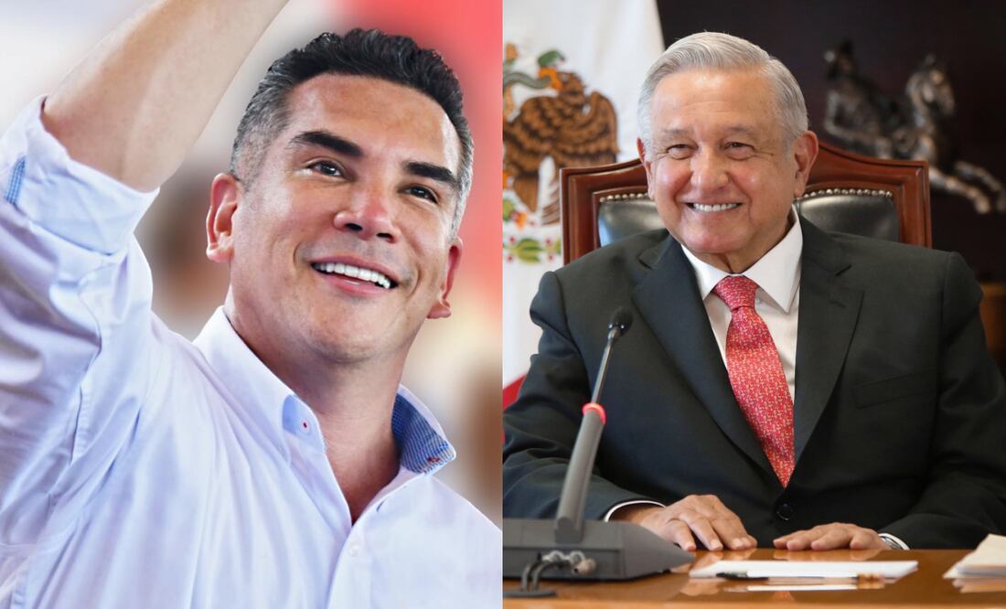 Alejandro Moreno, dirigente nacional del Partido Revolucionario Institucional (PRI), y Andrés Manuel López Obrador, expresidente de México. Fotos: Facebook @AlejandroMC y @lopezobrador.org.mx