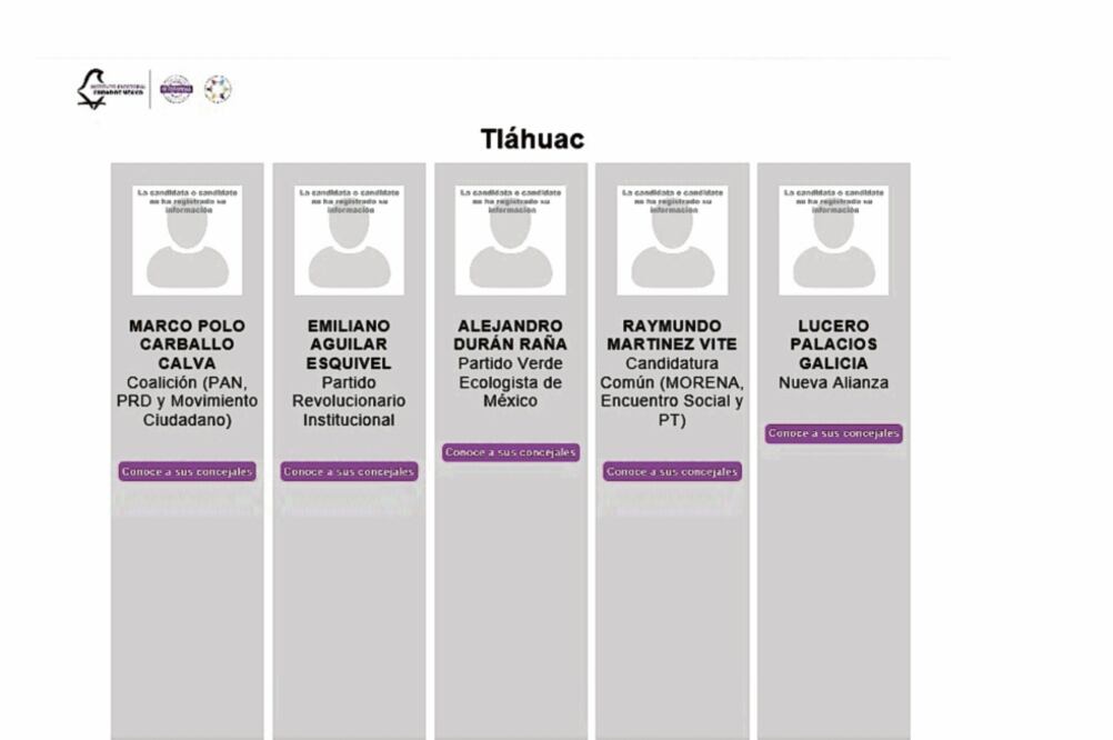 De los seis aspirantes a gobernar la alcaldía de Tláhuac, ninguno ha subido su información al portal de Voto Informado, del IECM. Foto: ESPECIAL