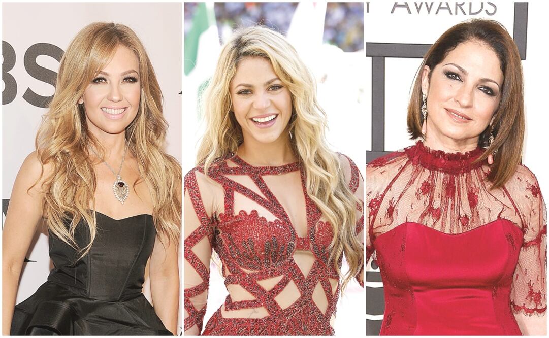 En la foto: Thalía, Shakira y Gloria Estefan (ARCHIVO. EL UNIVERSAL)