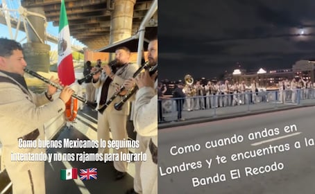 El Recodo arma un palomazo frente al Tower Bridge y la policía interrumpe el show