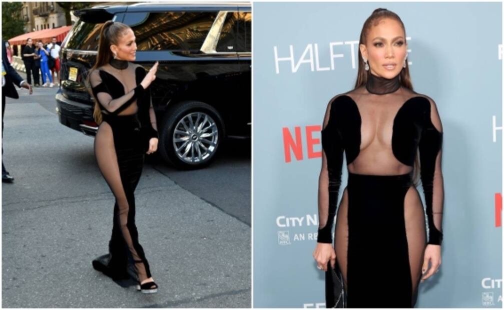 Jennifer Lopez deslumbra con sus curvas en vestido con transparencias