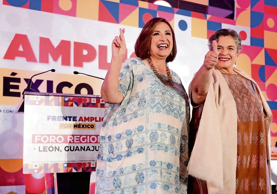 Cuarto debate entre las aspirantes presidenciales del Frente Amplio por México, Xóchitl Gálvez (PAN) y Beatriz Paredes (PRI). FOTO: SIMÓN SÁNCHEZ