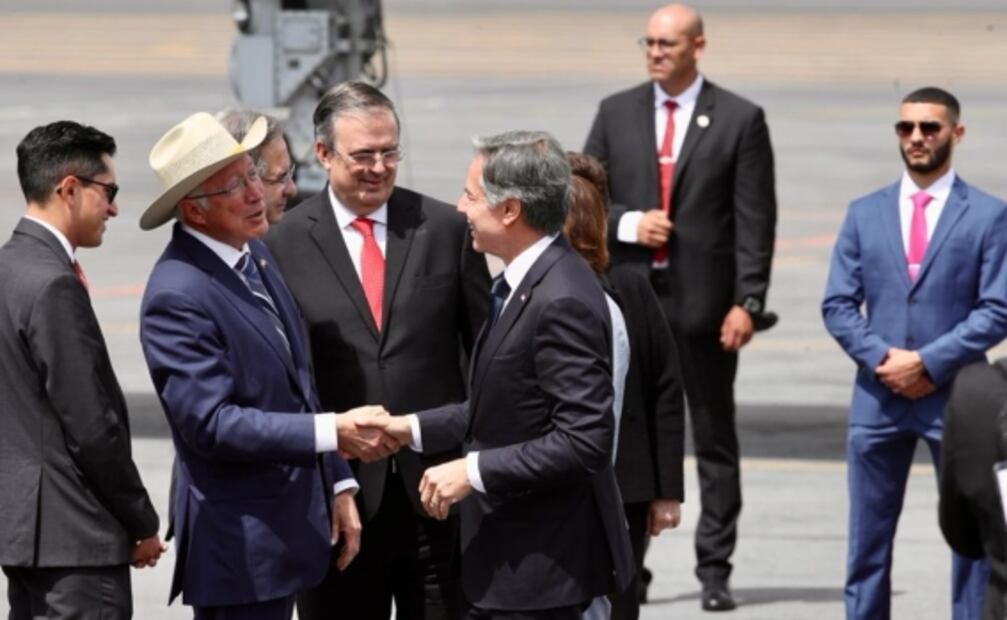 Marcelo Ebrard da la bienvenida a Antony Blinken, secretario de Estado de EU