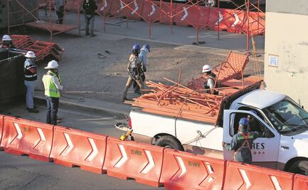 Cae andamio en obras de reforzamiento de la Línea 12