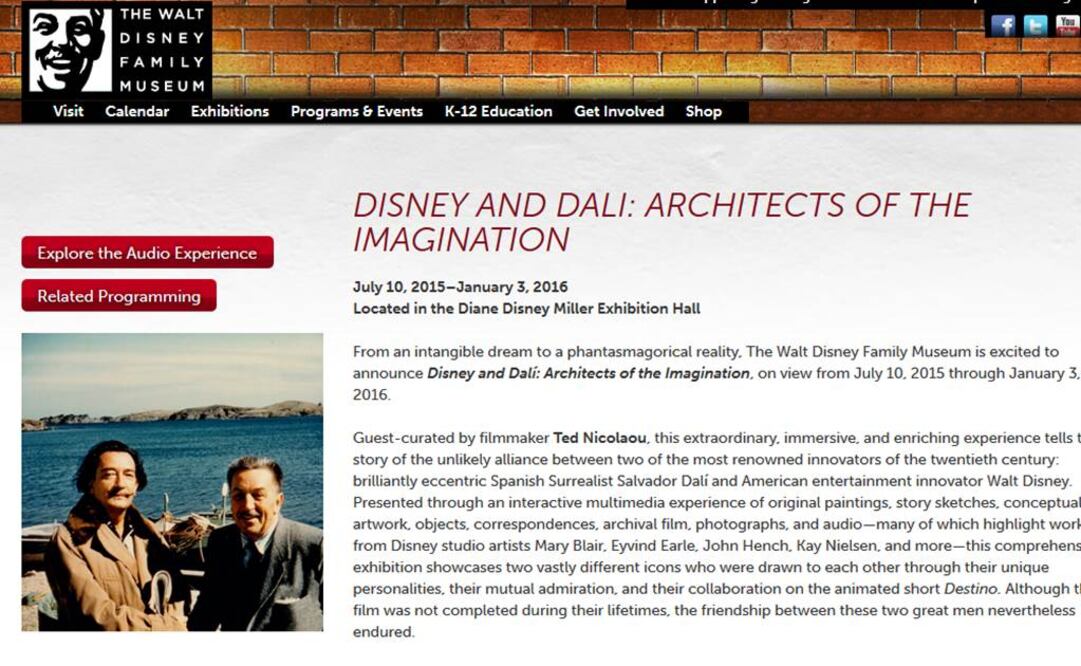 Los creadores tuvieron una estrecha relación Foto: Tomada de waltdisney.org/dali