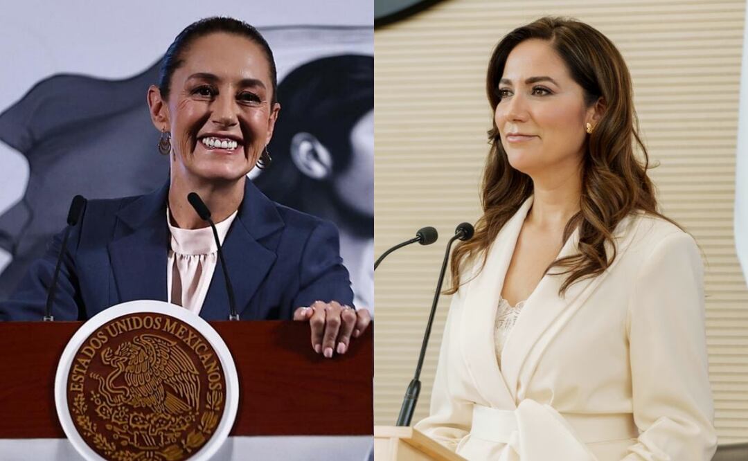 Claudia Sheinbaum y Gobernadora de Guanajuato Libia Dennise García Muñoz Ledo (13/03/2025). Foto: X (@LibiaDennise) y Berenice Fregoso / EL UNIVERSAL
