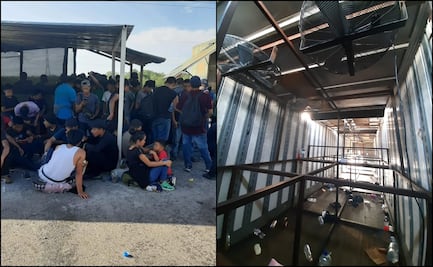 Hallan 139 migrantes centroamericanos hacinados en la caja de un tráiler en Nuevo León