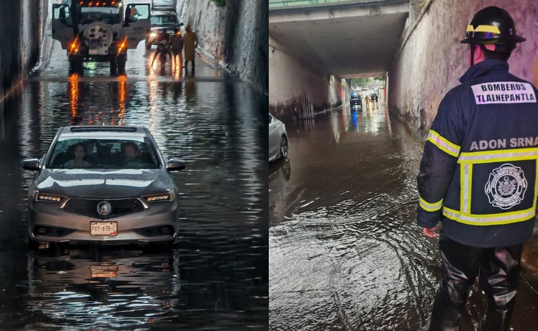 Cierran bajo puente en Tlalnepantla por inundación. Fotos: especiales
