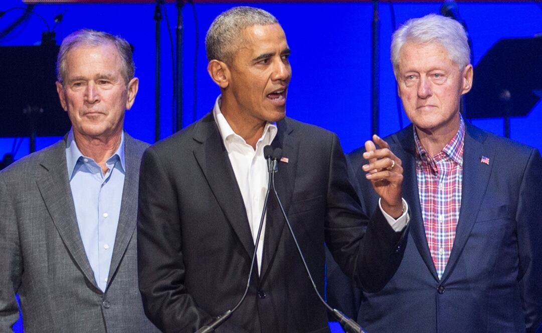 George W. Bush, Barack Obama y Bill Clinton. Foto: AFP 