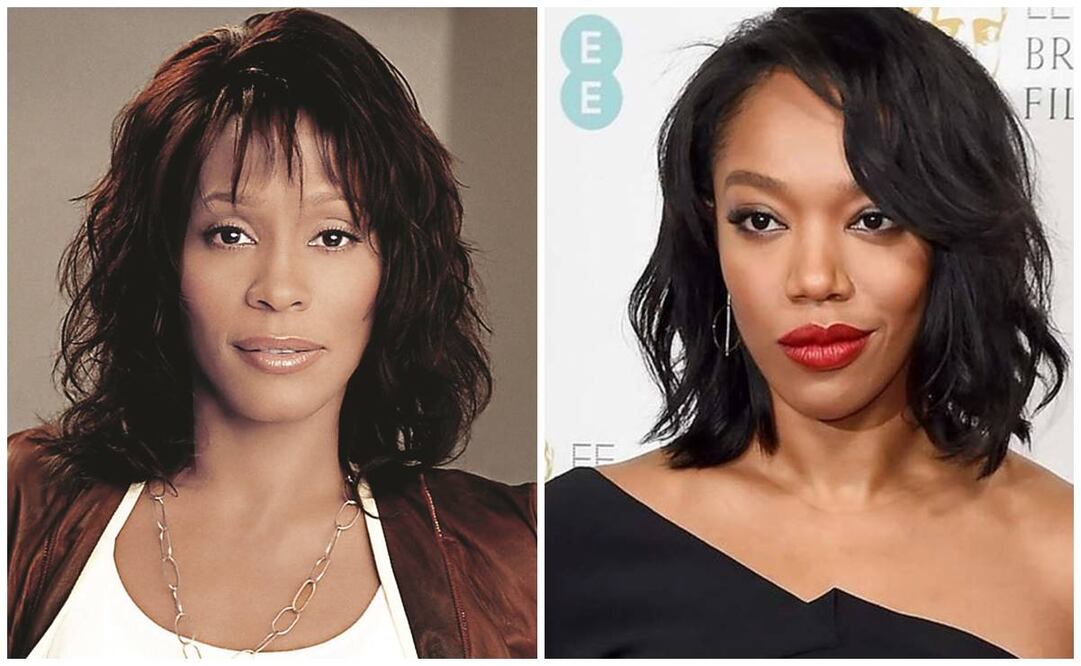 Naomi Ackie y Whitney Houston. Foto: Archivo/Instagram