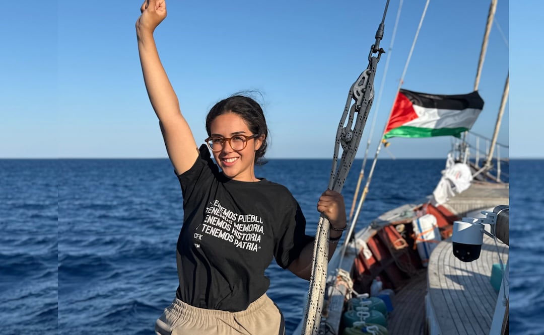 Arlin Gabriela Medrano Guzmán viajaba en la Flotilla Global Sumud rumbo a Gaza para una misión humanitaria (2/10/2025). Foto: X (@arlinmedrano_)