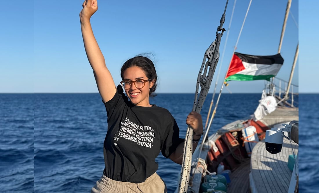 Arlin Gabriela Medrano Guzmán viajaba en la Flotilla Global Sumud rumbo a Gaza para una misión humanitaria (2/10/2025). Foto: X (@arlinmedrano_)