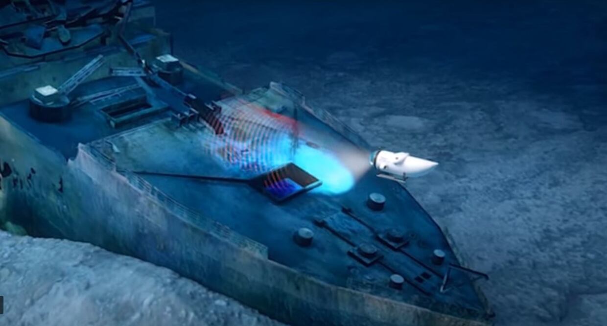 Grupos pequeños de personas podrán visitar el lugar donde descansa el transatlántico. / Ilustración: YouTube OceanGate