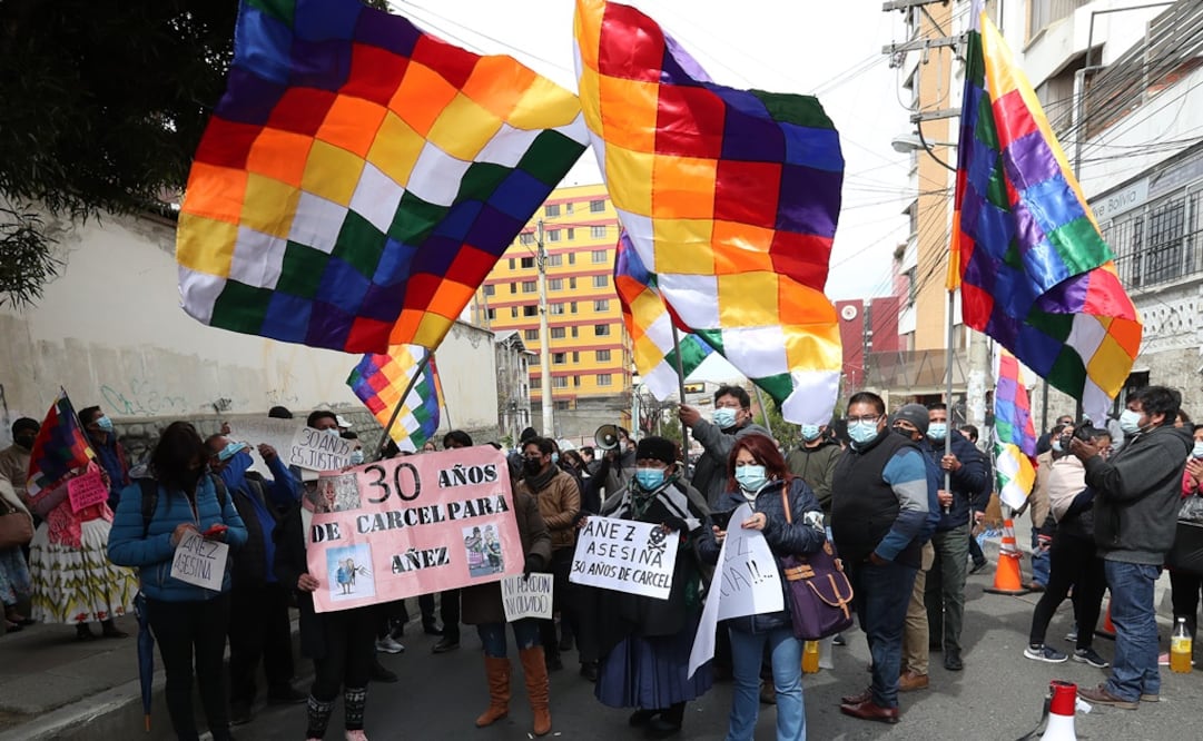 Un grupo de afines al Gobierno de Bolivia realizan una protesta. Foto: EFE