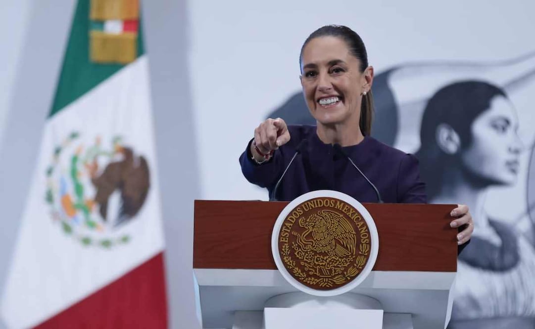 Claudia Sheinbaum, presidenta de México, durante la mañanera del 16 de julio del 2025. Foto: Fernanda Rojas / EL UNIVERSAL