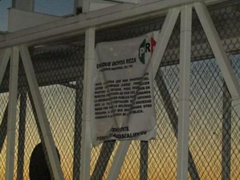 PRI de Aguascalientes se deslinda de mantas contra Meade