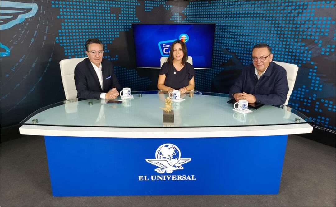 David Aponte, Maite Azuela, Germán Martínez en Con los de Casa. Foto: Diego Prado/EL UNIVERSAL