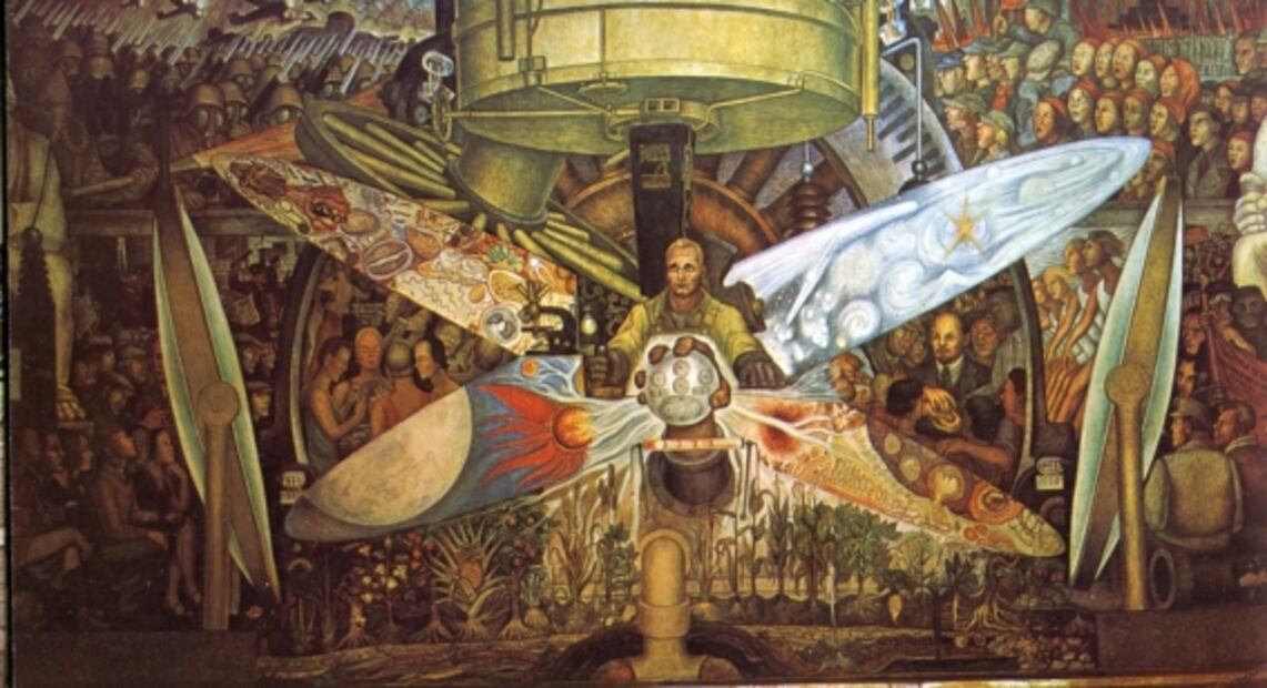 Mural “El hombre controlador del universo” de Diego Rivera, obra de 1934. Foto: Colección Carlos Villasana/ Especial.