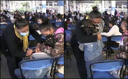 Emotiva vacuna: niña abraza agradecida a enfermera que la inyectó sin dolor contra Covid-19