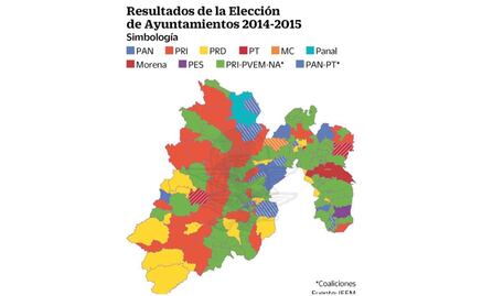 Entérate. Los colores del mapa electoral en Edomex