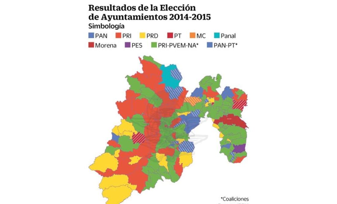 Entérate. Los colores del mapa electoral en Edomex