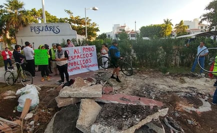 Protestan por destrucción parcial de ciclopista en Cancún