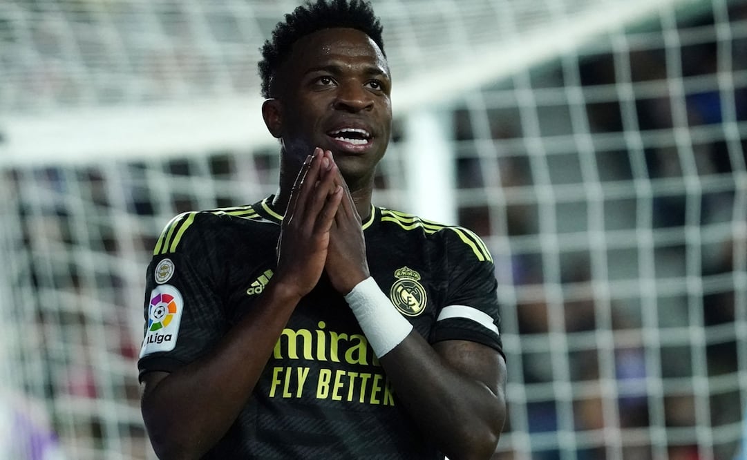 Vini Jr lamenta una ocasión de gol en Valladolid / Foto: AFP