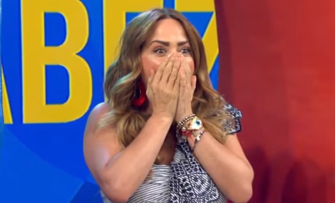 La cara de sorpresa de Andrea Legarreta. FOTO: Especial