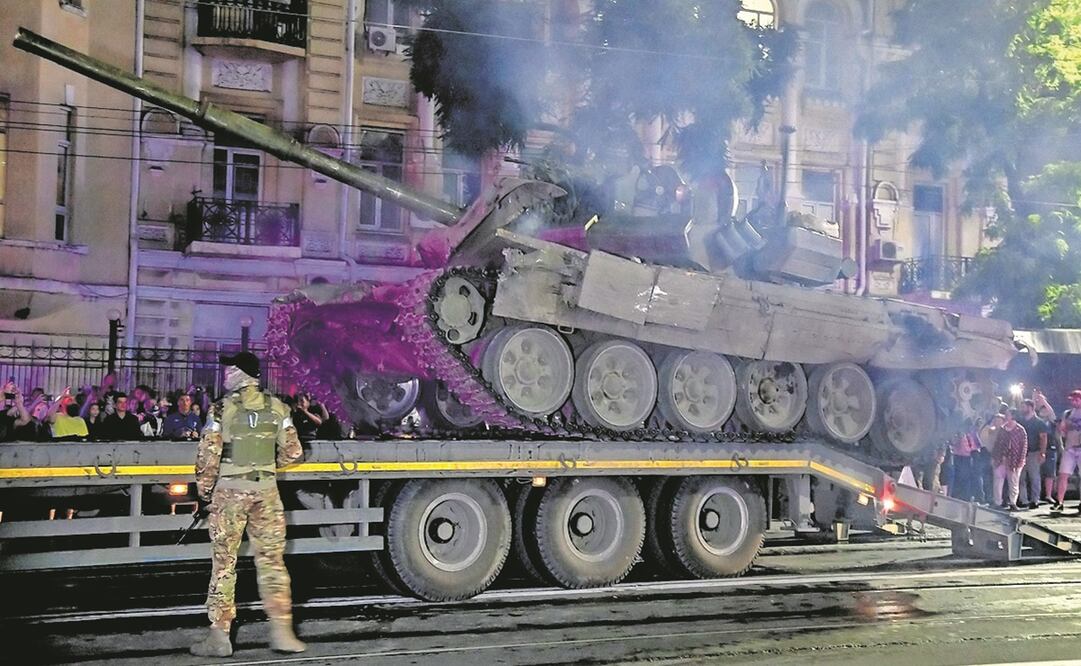 Militares de la compañía militar privada (PMC) Wagner Group se preparan para salir del centro de Rostov-on-Don, al sur de Rusia, el 24 de junio de 2023. Foto: Arkady Budnitsky/EFE