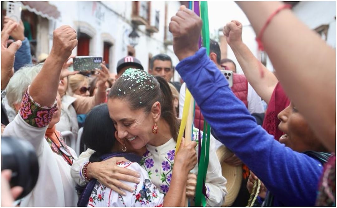 Claudia Sheinbaum tuvo un evento ante simpatizantes en el Pátzcuaro, Michoacan. Foto: Valente Rosas/ EL UNIVERSAL