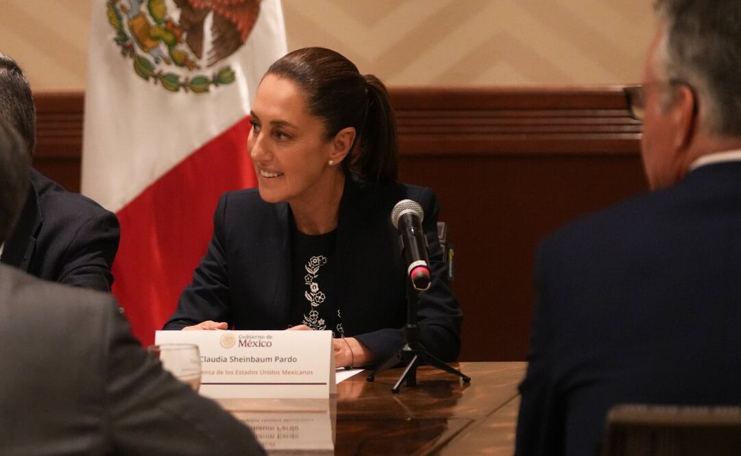 La mandataria federal Claudia Sheinbaum en reunión con integrantes del Consejo Empresarial de Canadá. Foto: Presidencia