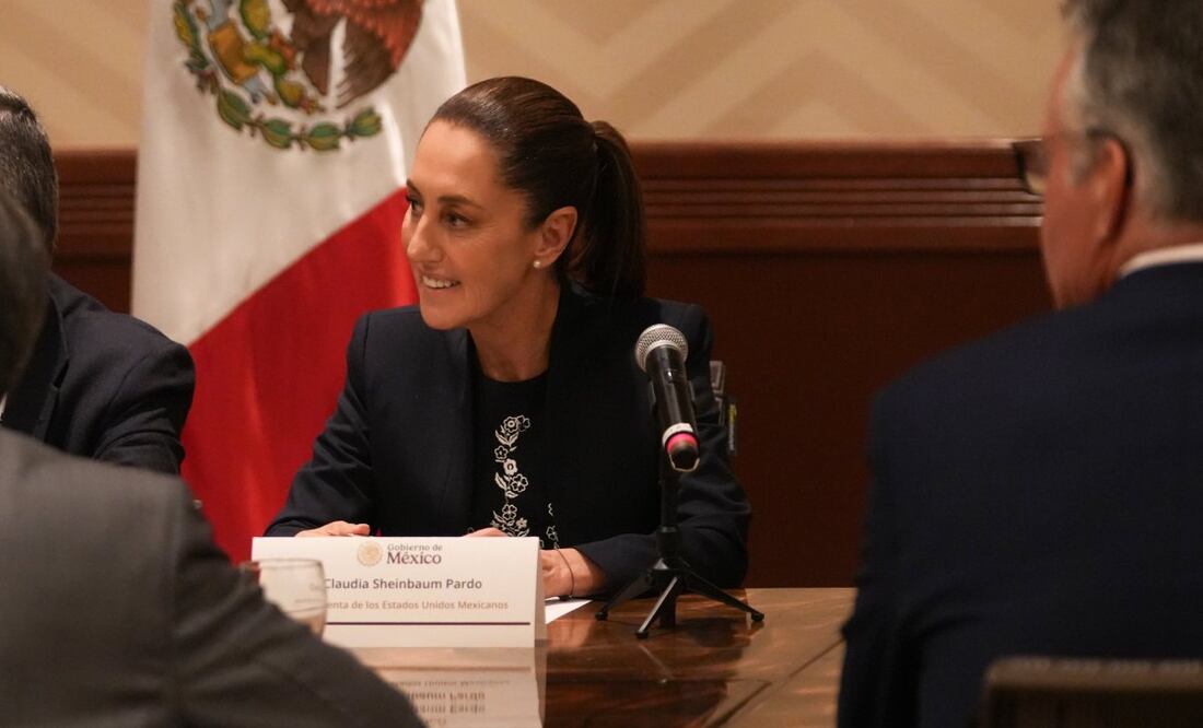 La mandataria federal Claudia Sheinbaum en reunión con integrantes del Consejo Empresarial de Canadá. Foto: Presidencia