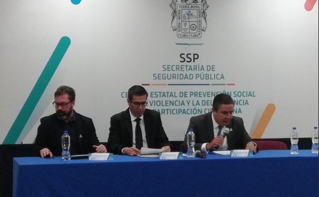 Conferencia de la SSP de Aguascalientes para anunciar la captura de Ricardo “N”. Foto: @SSPEags