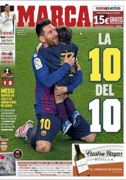 Lionel Messi brilla en las portadas tras el título del Barcelona