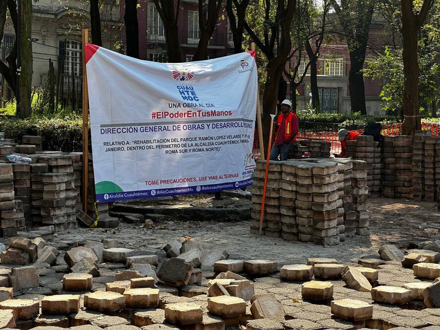 Inicia rehabilitación de Plaza Río de Janeiro, en colonia Roma. (Foto: especial)