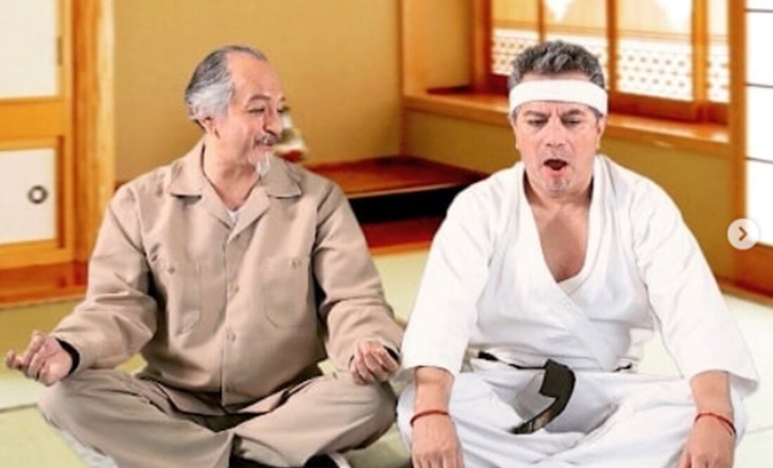 Germán y Freddy Ortega caracterizados de Miyagui y SushiSan. Foto: Captura