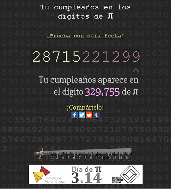 Consulta tu fecha de cumpleaños en la constante de Pi. Foto: Sociedad Matemática Mexicana