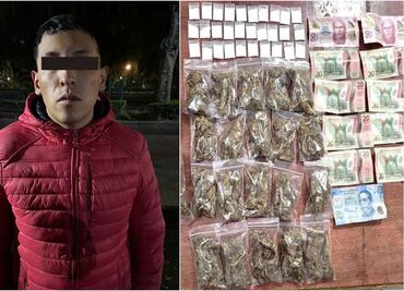 Cae sujeto que colocó narco-mantas en Topilejo; le encuentran bolsitas con polvo blanco