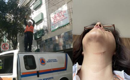 VIDEO: Arreglan cable suelto después de casi "degollar" a una ciclista en la Benito Juárez