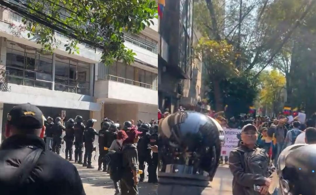 Manifestación en Embajada de Venezuela en México. Fotos: Especiales
